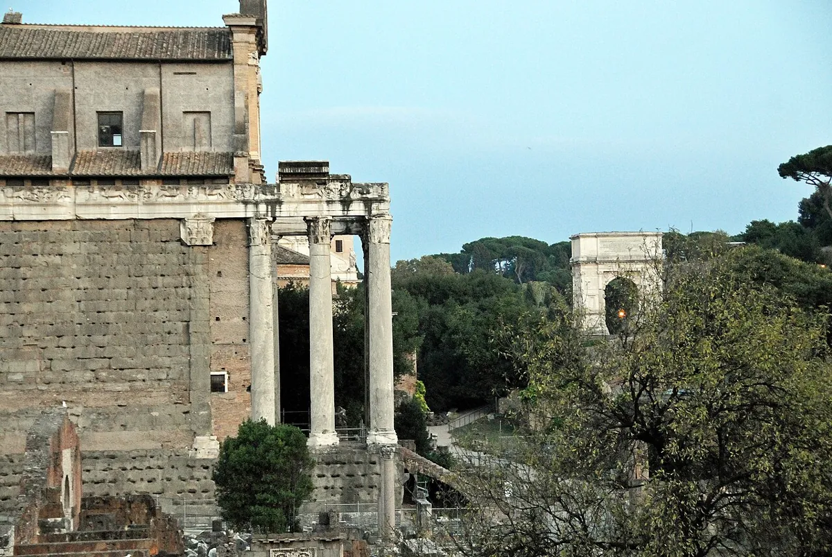 Ancient Roman temple columns representing architectural pillars of sacred tradition