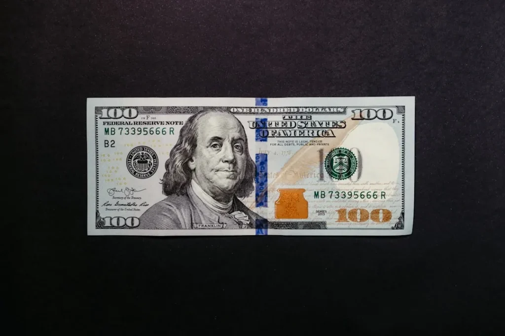 One hundred dollar bill displaying potential masonic symbols