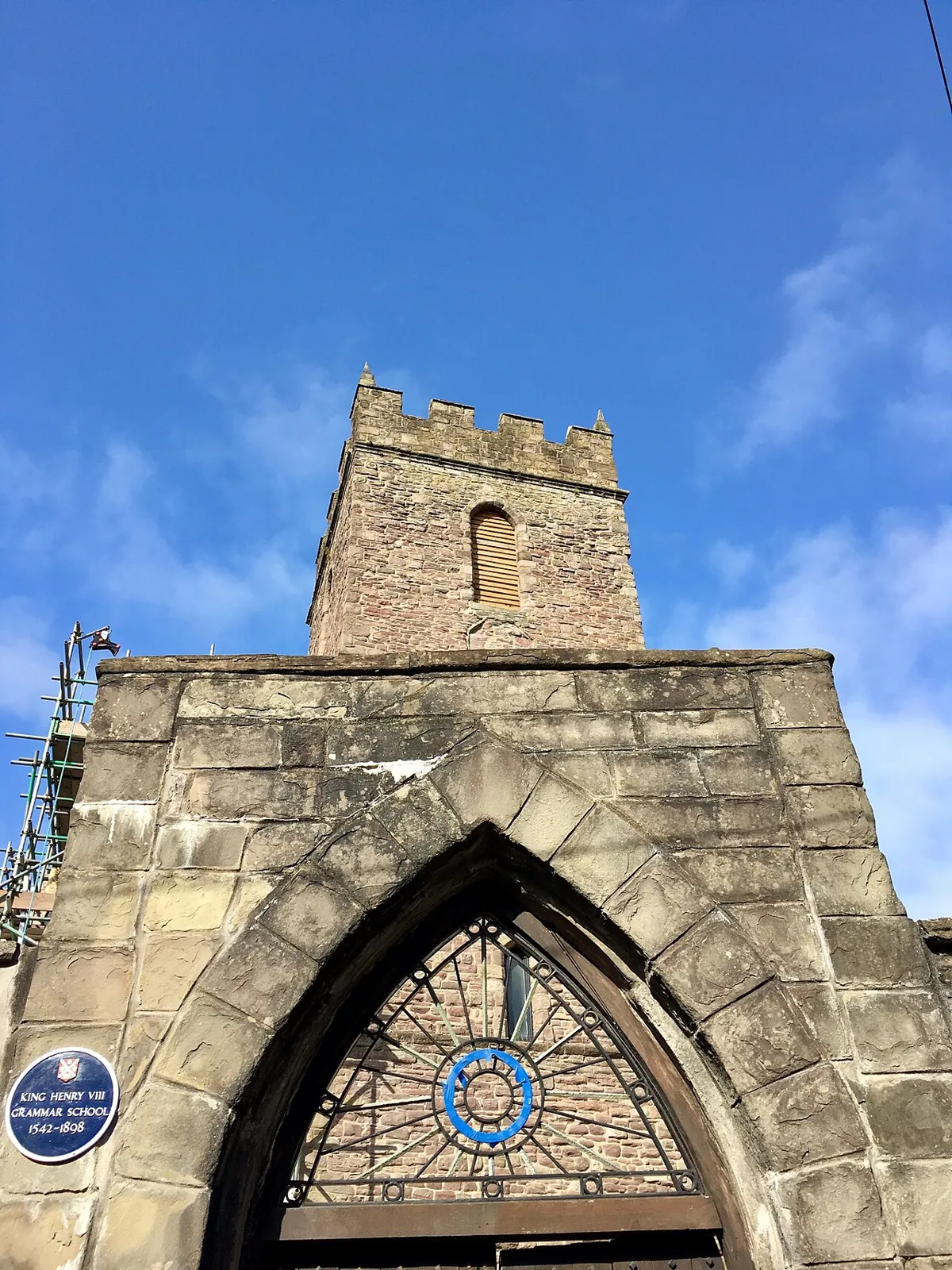 Historic listed building facade exemplifying masonic lodge architecture