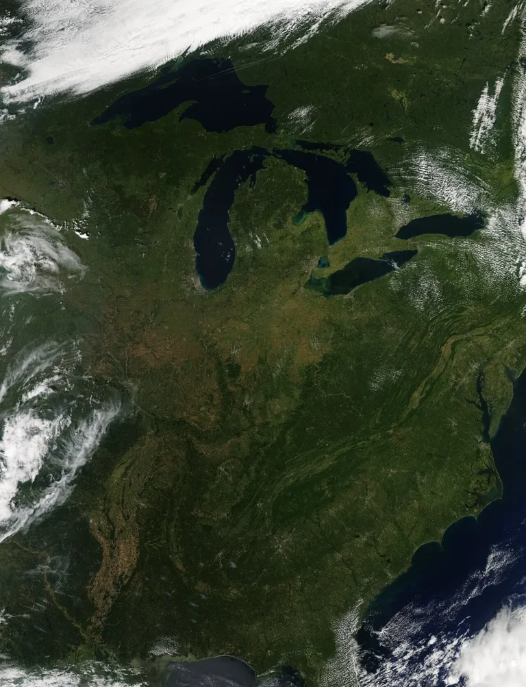 Eastern United States landscape from space, geographic reference for Order of the Eastern Star
