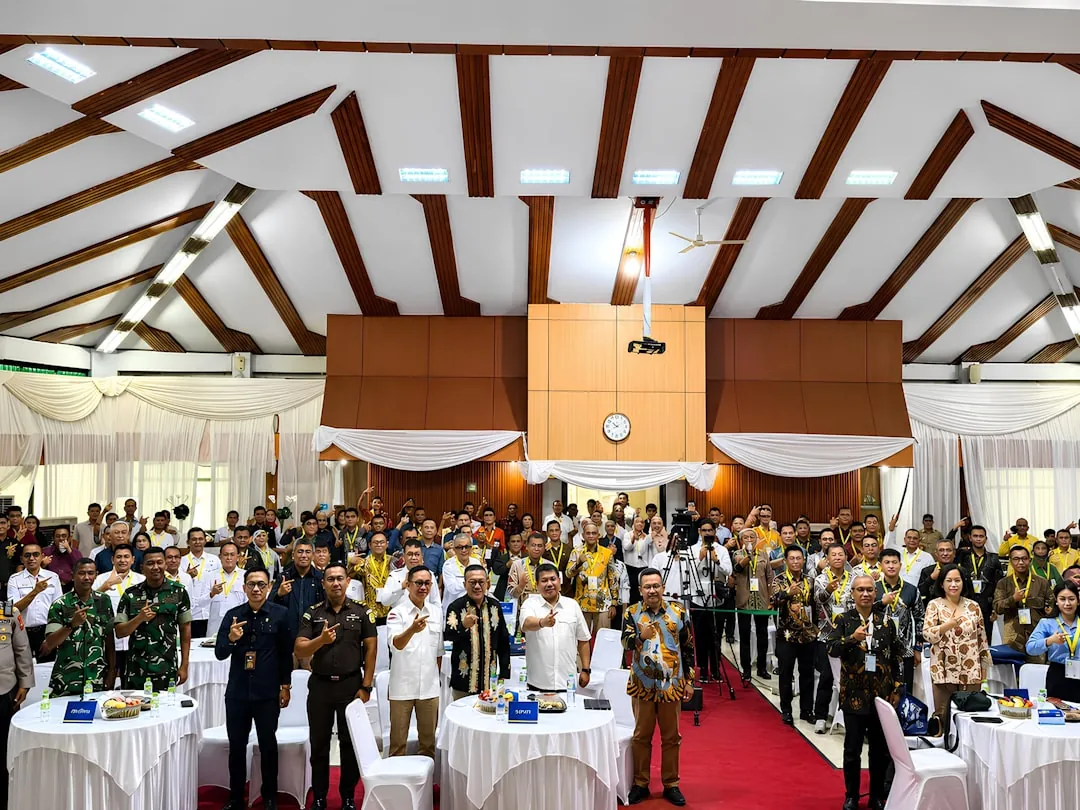 Large ceremonial hall hosting masonic ritual gathering and proceedings