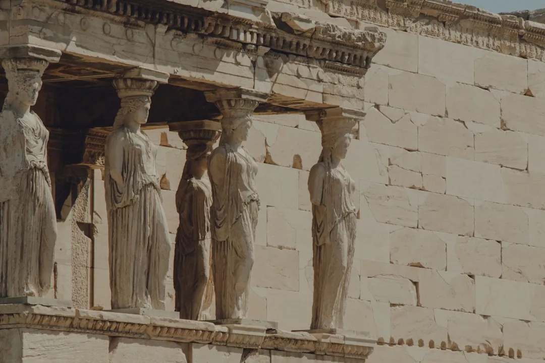Architectural statuary embodying duality like Boaz and Jachin symbolism