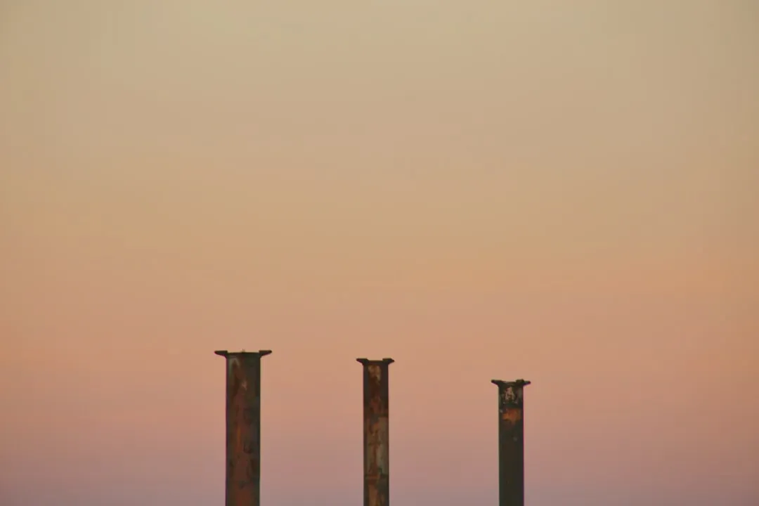 Wooden post standing alone echoes Jachin and Boaz foundational meaning